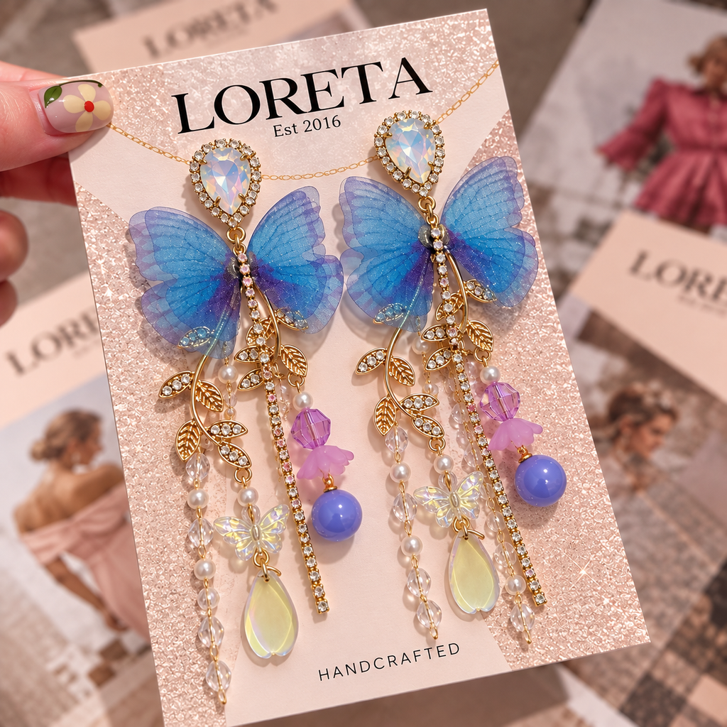 Dreamy Belle Butterfly Dangle Earrings
