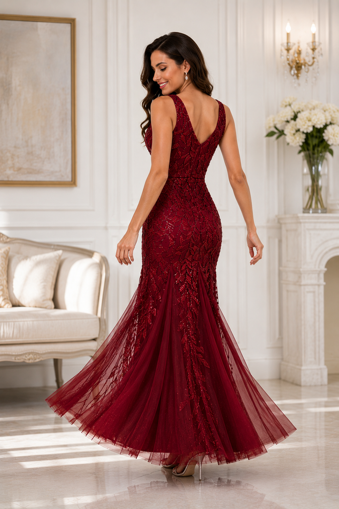 Maggie Dress (Red - Tulle/Sequins)