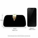 Gold Leaf Clutch Bag (Gold/Black)