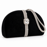 Silver Tie Crystal Clutch Bag (Black/Silver)