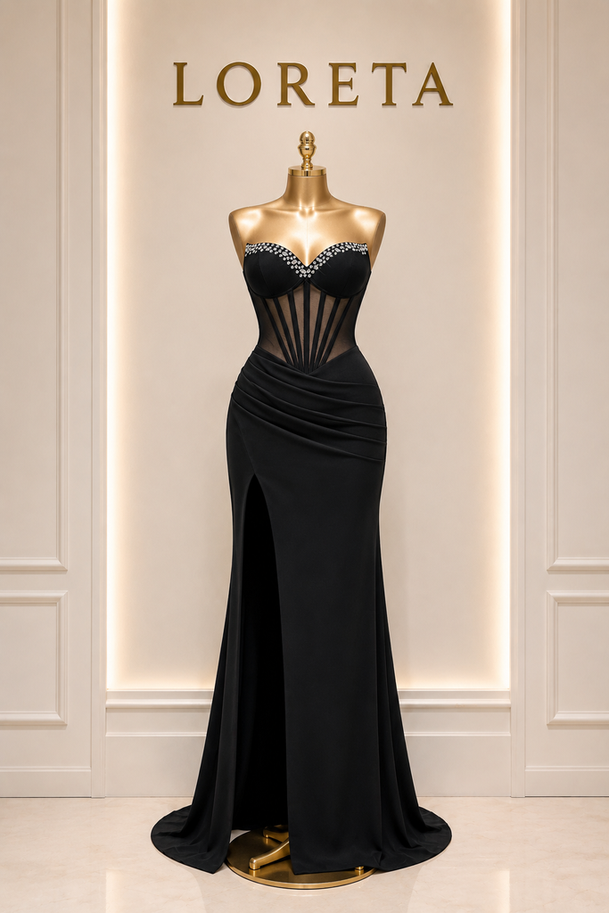 Nora Crystal Dress (Black)