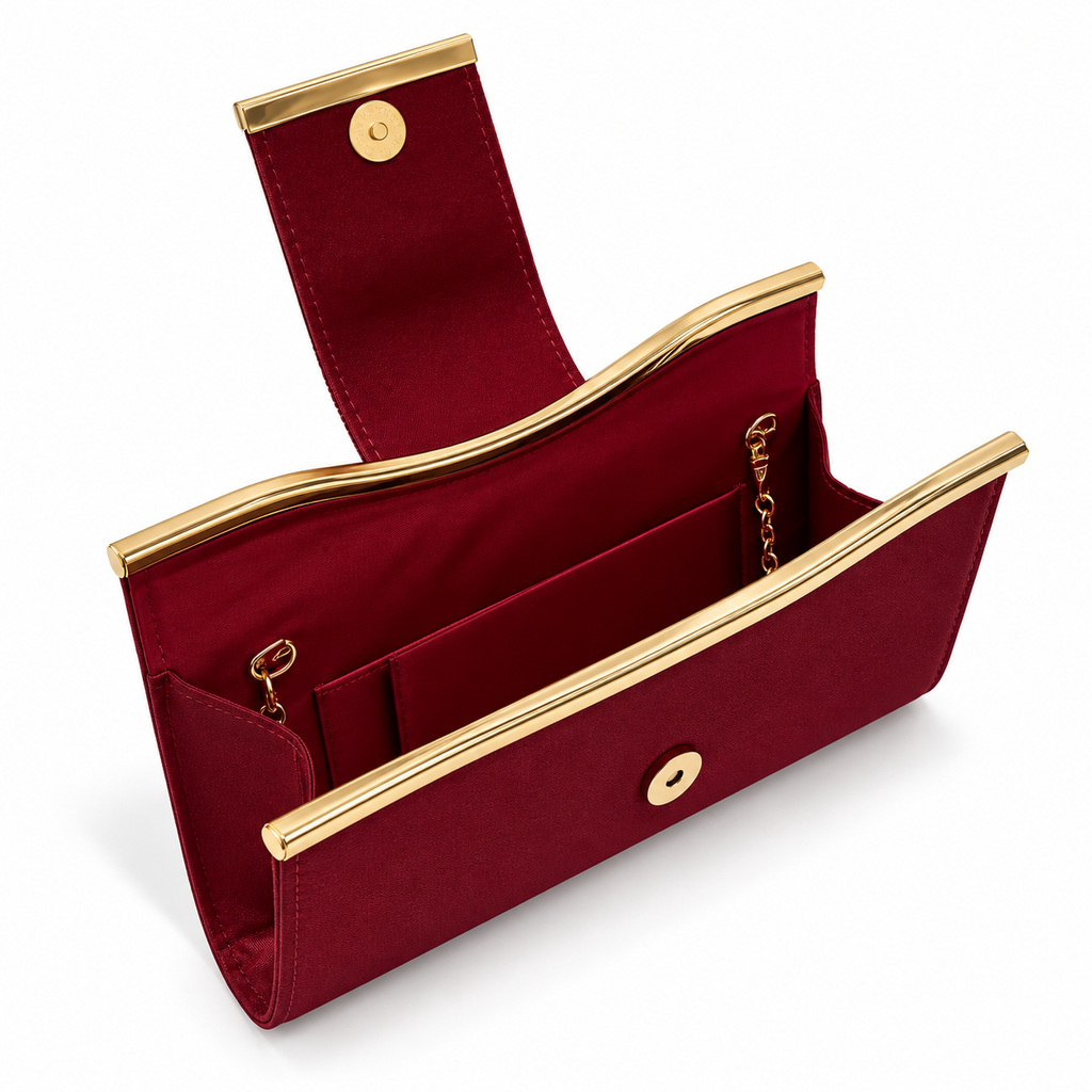 Victoria Clutch (Gold/Burgundy)