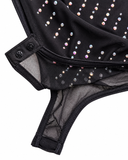 Shay Pearl Bodysuit (Black Mesh)