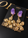 Amethyst Gold Earrings