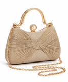 Mia Clutch Bag (Beige/Gold/Pearls)