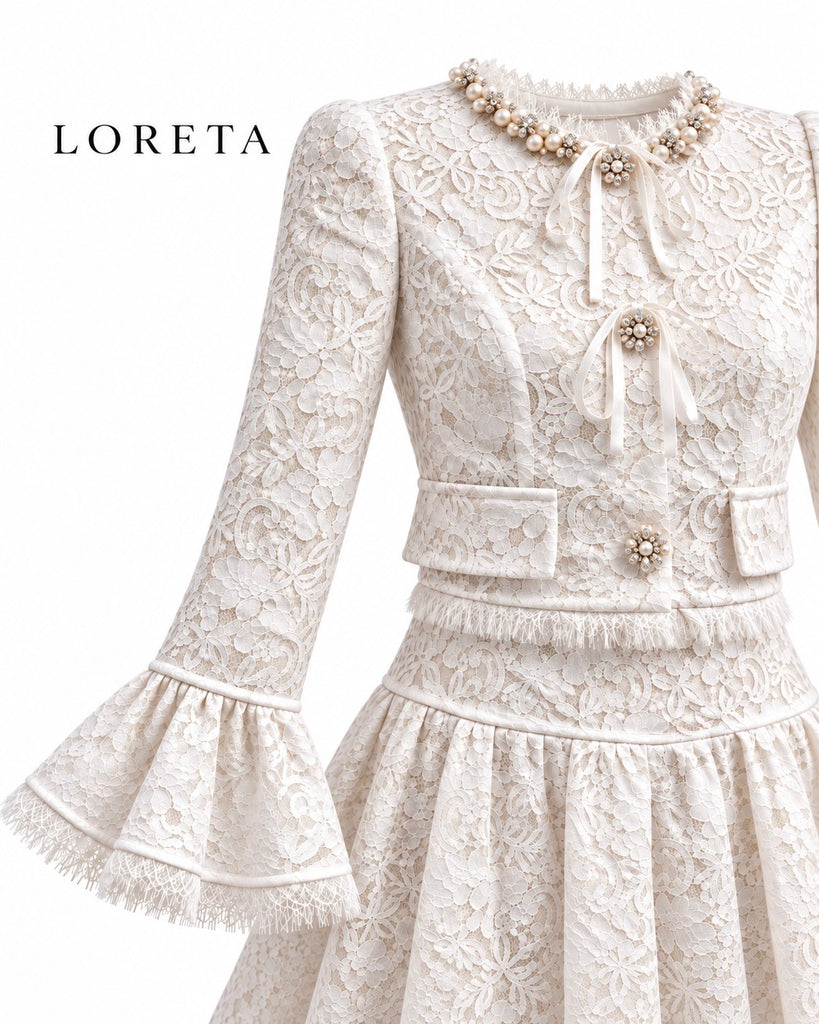 Maison Pearl/Lace Set (White)
