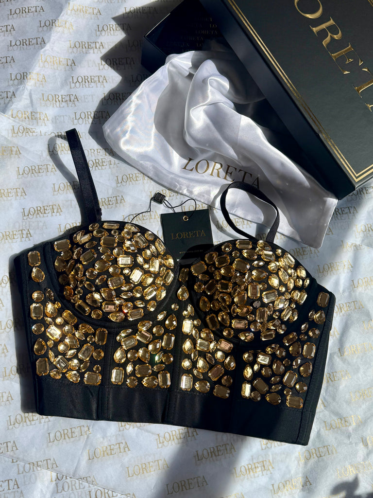 Gem Gold Bustier Corset Top