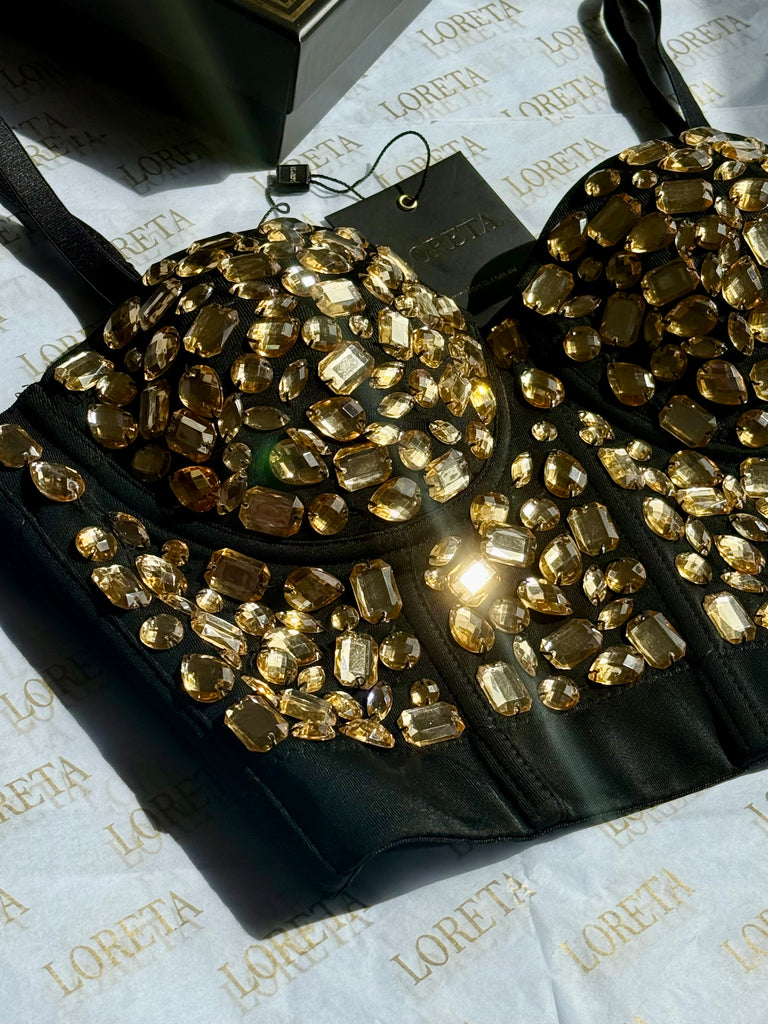Gem Gold Bustier Corset Top