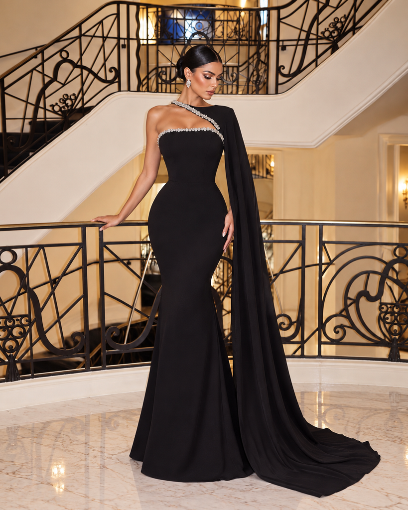 April Crystal Cape Dress
