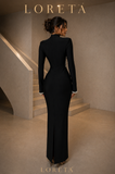 Fariba Crystal Maxi Dress (Black)