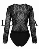 Maxine Lace Bodysuit (Black)