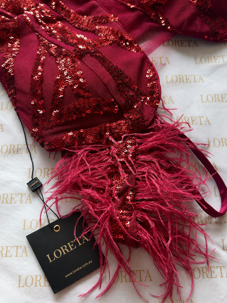 Dasha Feather Dress (Red)