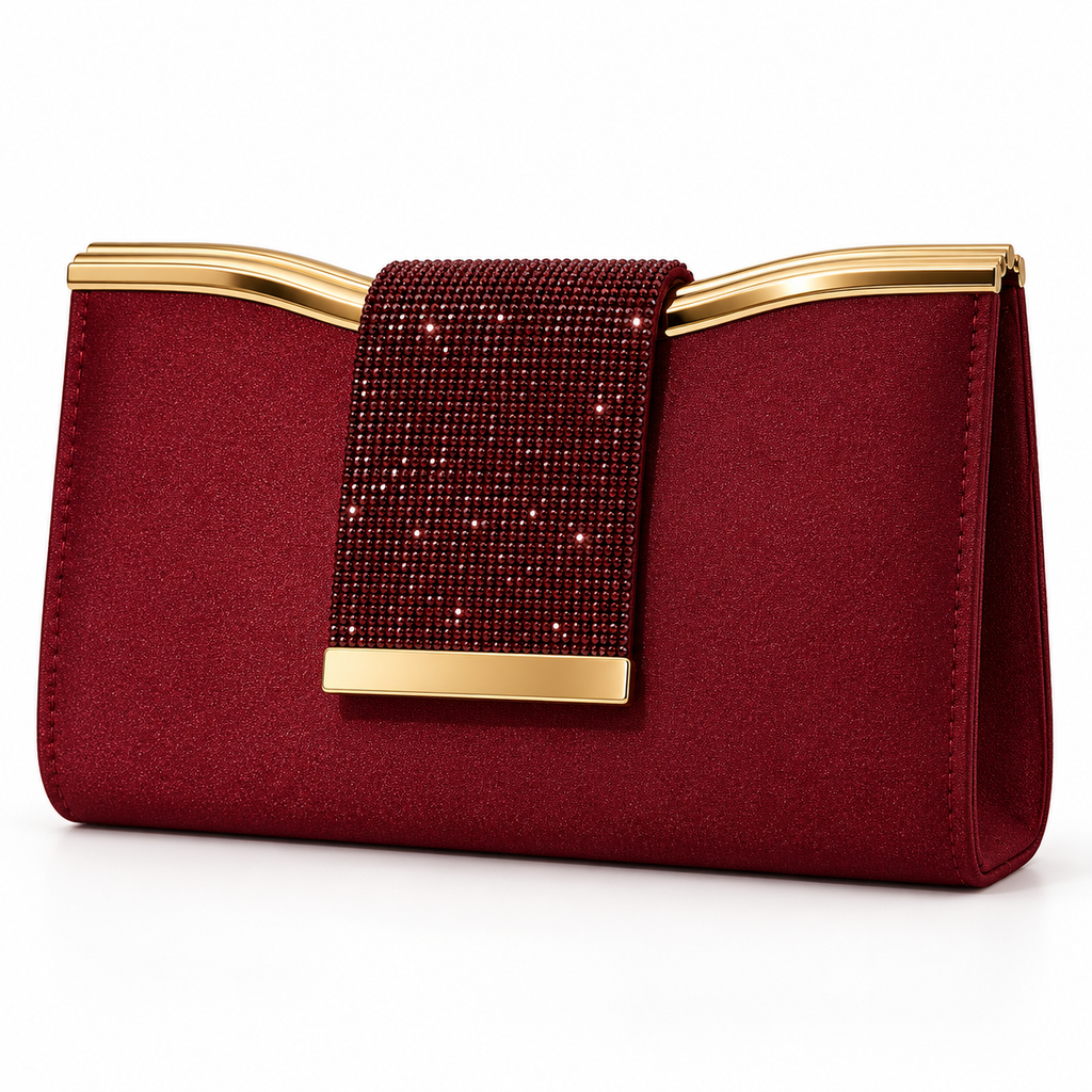 Victoria Clutch (Gold/Burgundy)