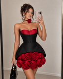 Roses Last Forever Dress (Red/Black)