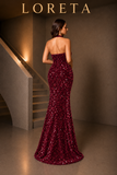 Milla Sequin Dress (Burgundy)