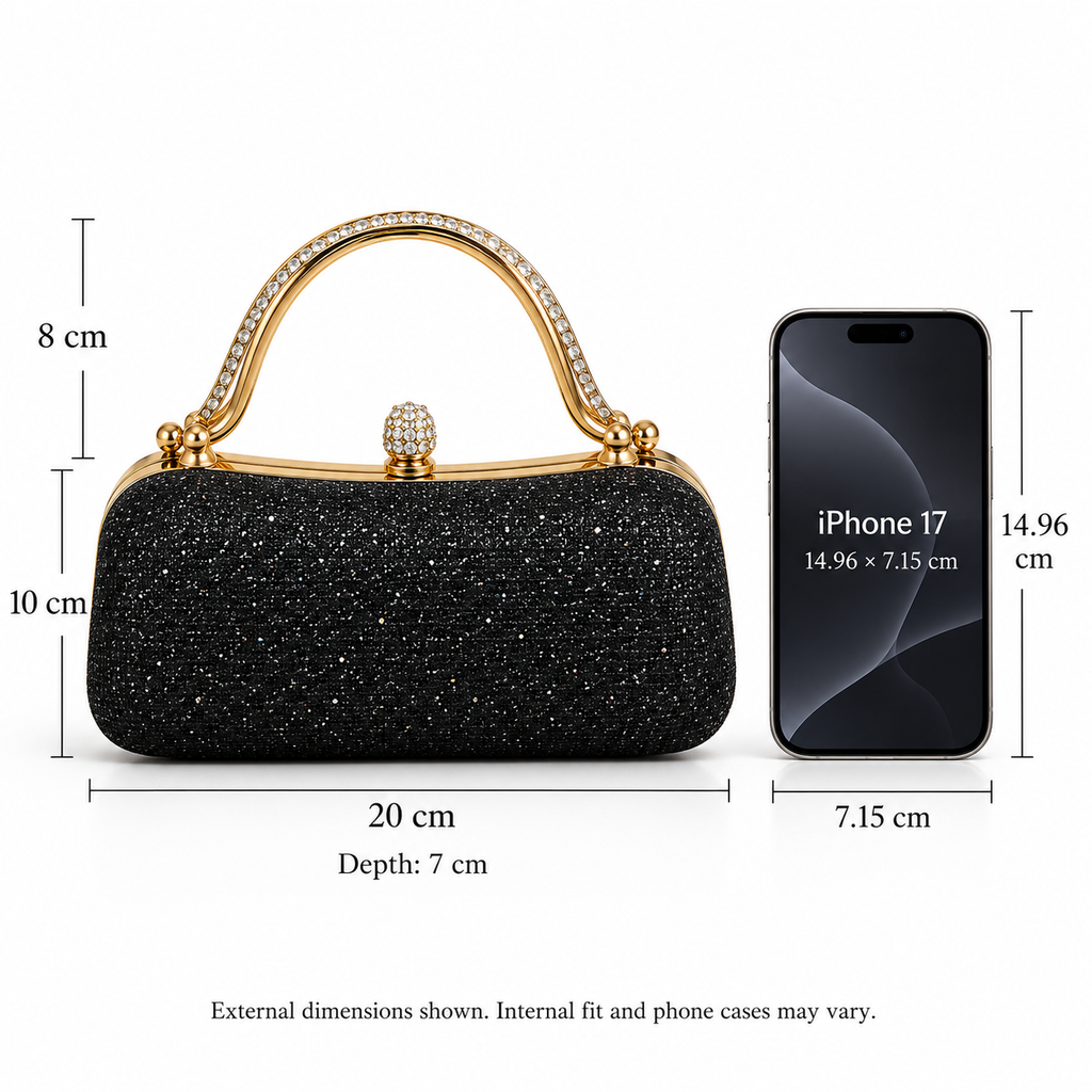 Lumi Clutch Bag (Black/Gold)