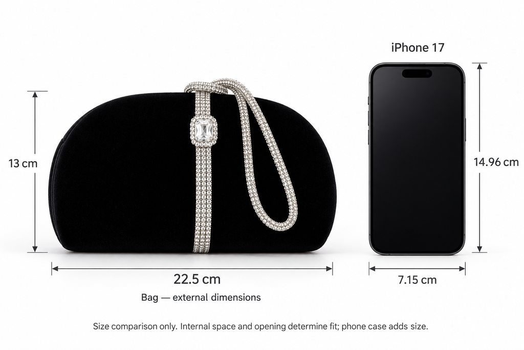 Silver Tie Crystal Clutch Bag (Black/Silver)