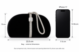 Silver Tie Crystal Clutch Bag (Black/Silver)