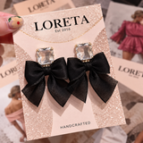 Black Bow Earrings
