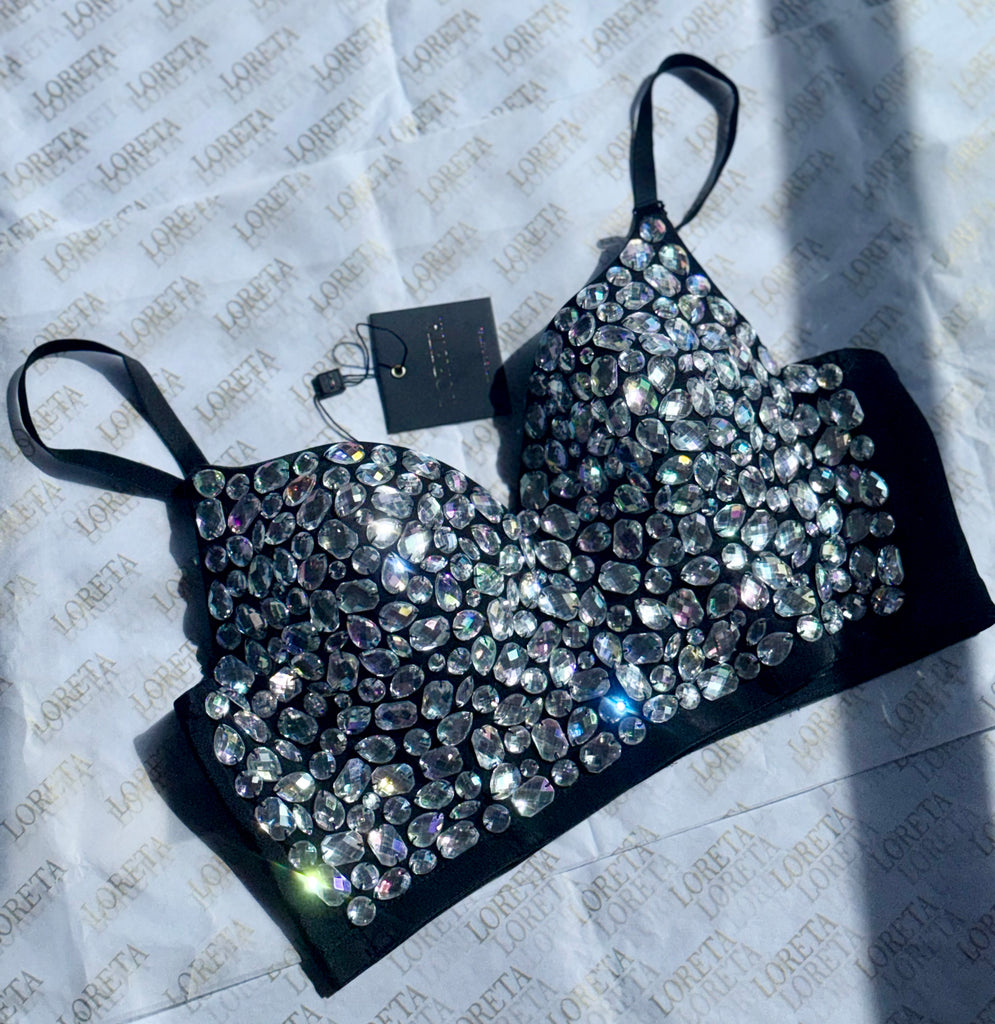 Tahlia Crystal Bustier (Black)