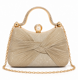 Mia Clutch Bag (Beige/Gold/Pearls)