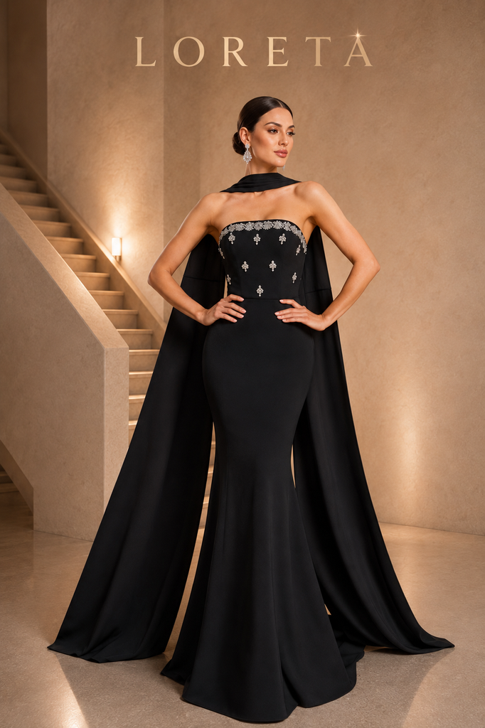 Hala Crystal Dress (Black)