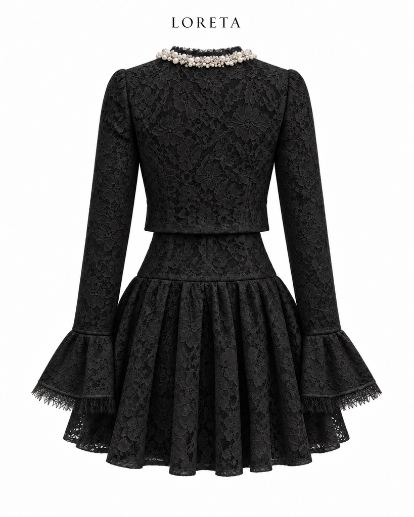 Maison Pearl/Lace Set (Black)