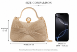 Mia Clutch Bag (Beige/Gold/Pearls)