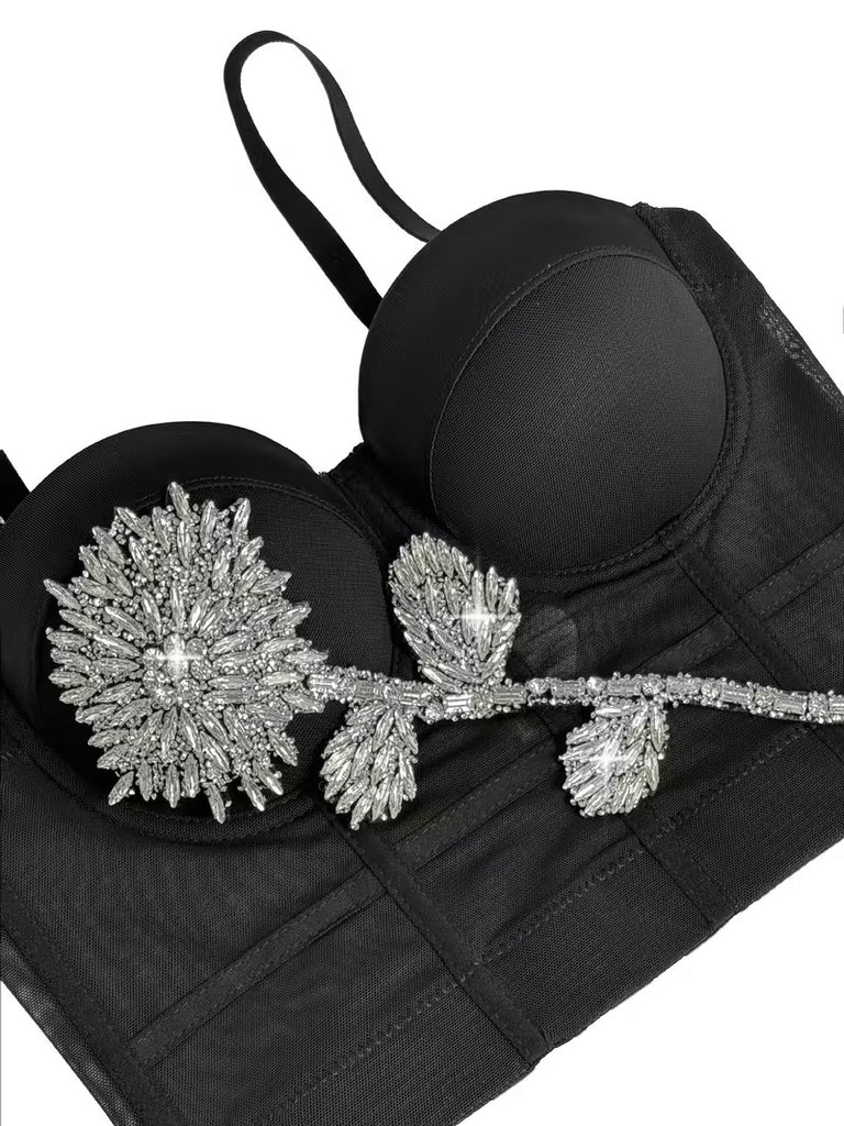 Floral Crystal Bustier Corset