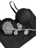 Floral Crystal Bustier Corset