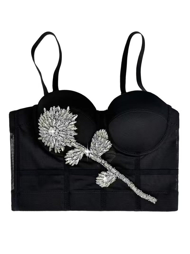 Floral Crystal Bustier Corset