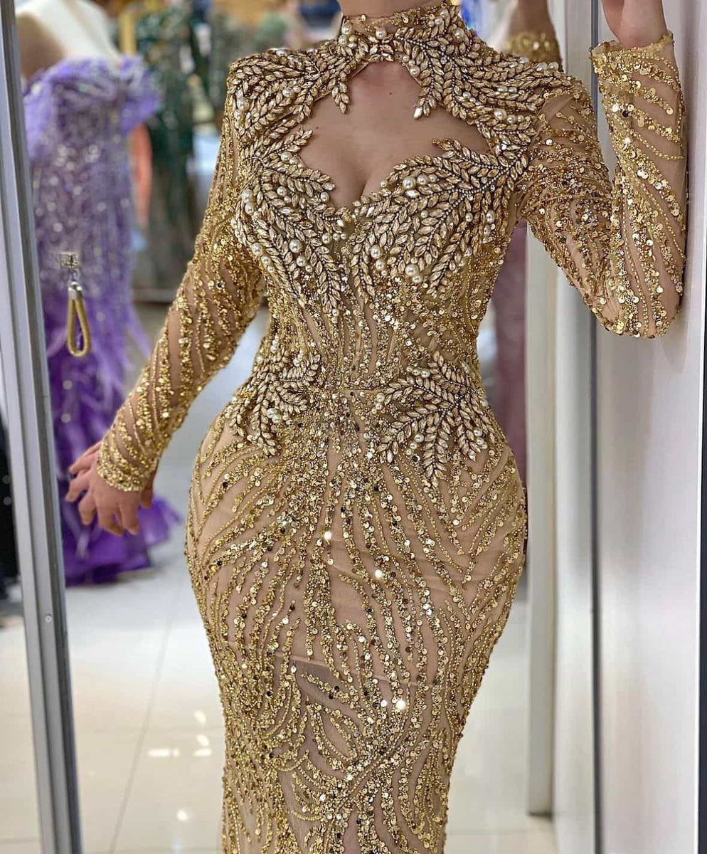NS gold bow gown