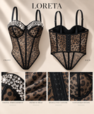 Leopard Crystal Bustier Corset