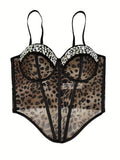 Leopard Crystal Bustier Corset