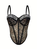 Leopard Crystal Bustier Corset