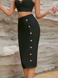 Sima Black Midi Skirt