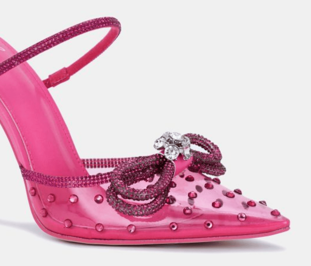 Stud Pink Bow Heel Pumps
