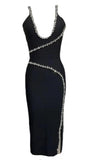 Kaya Crystal Maxi Dress (Black)
