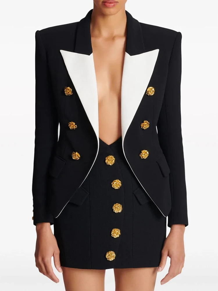 Tuxedo Blazer (White/Black)