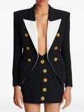 Tuxedo Blazer (White/Black)