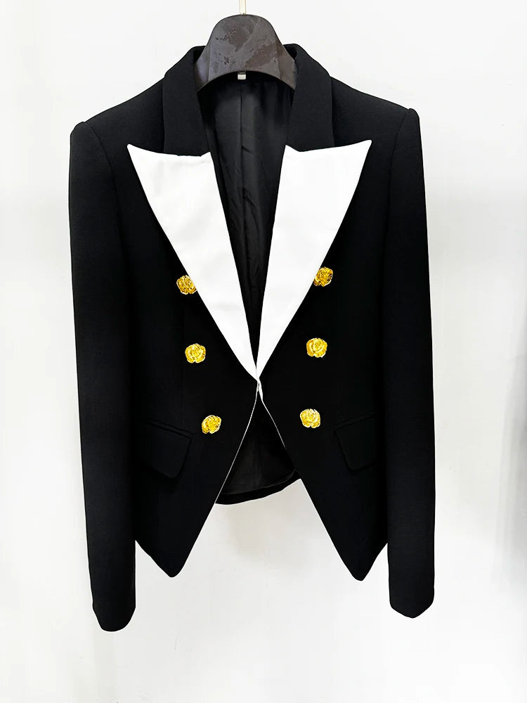 Tuxedo Blazer (White/Black)