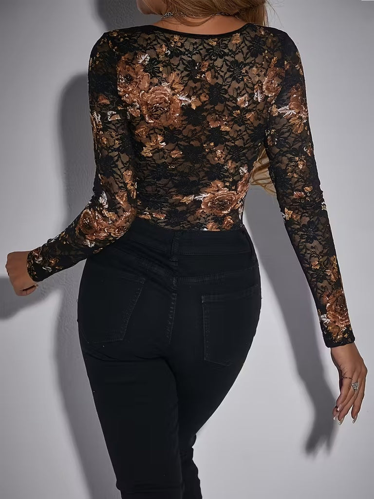 Floral Lace Temptation Bodysuit
