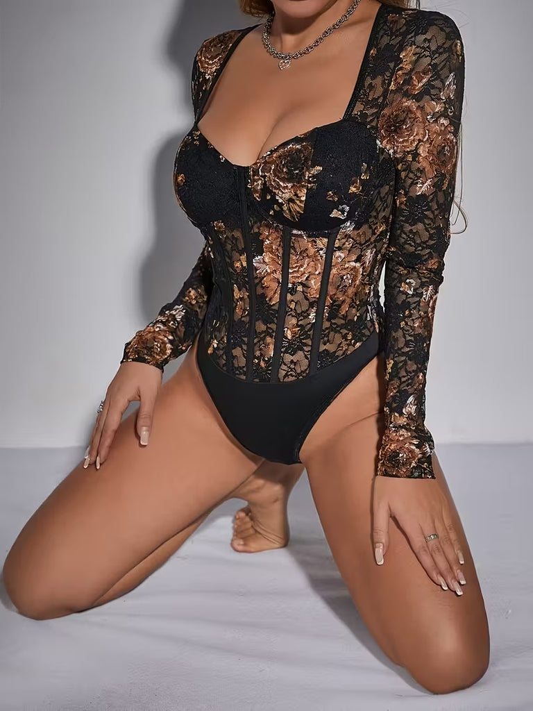 Floral Lace Temptation Bodysuit