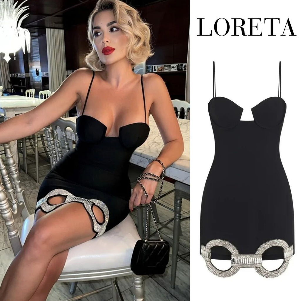Renee Black Crystal Dress