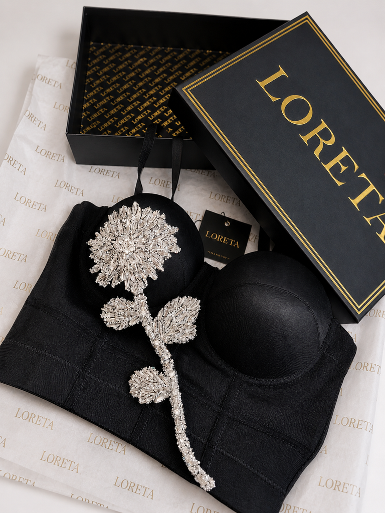 Floral Crystal Bustier Corset