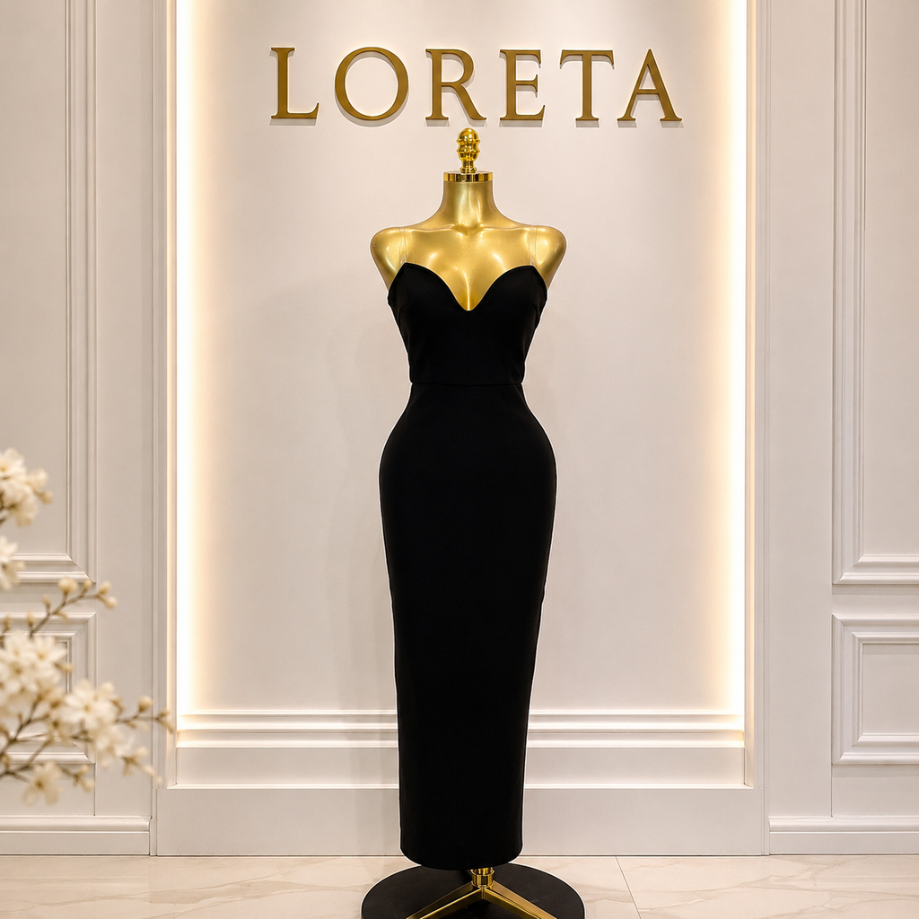 SIA: Crystal Embellished Cape Dress (Black)