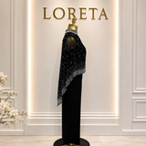 SIA: Crystal Embellished Cape Dress (Black)
