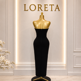 SIA: Crystal Embellished Cape Dress (Black)