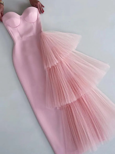 Tulle Pink Bodycon Dress