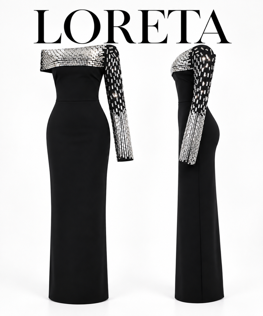 Freya Crystal Maxi Dress (Black)